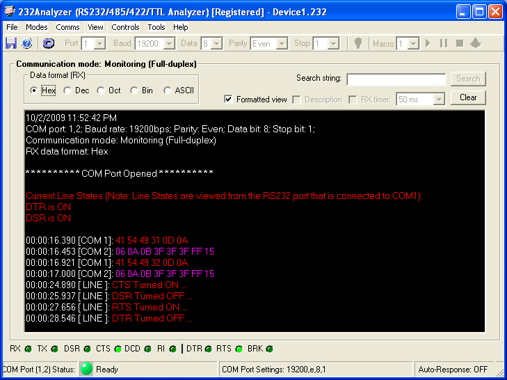 Serial data logger software rs232